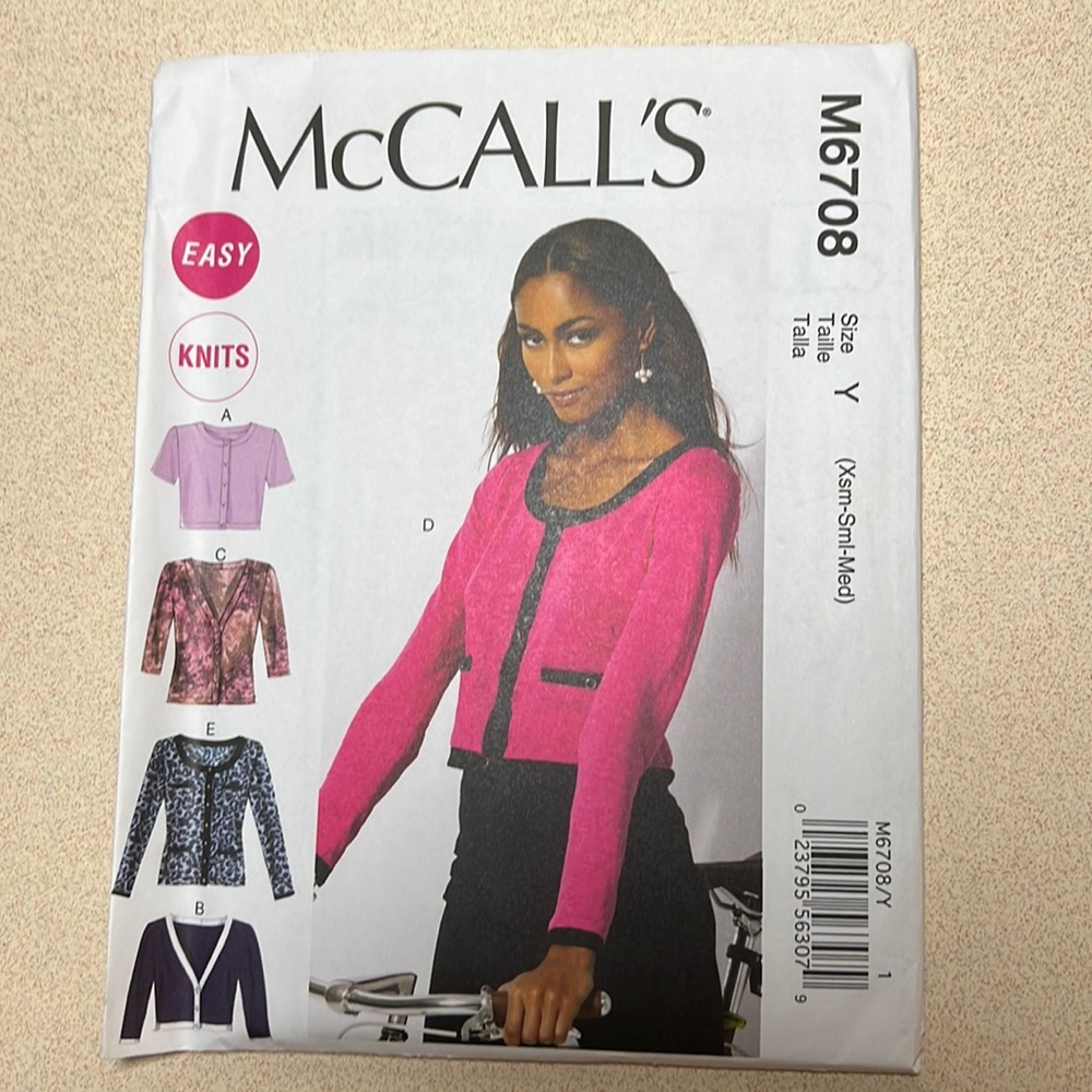 MCCall’s sewing patterns M6708 cardigans